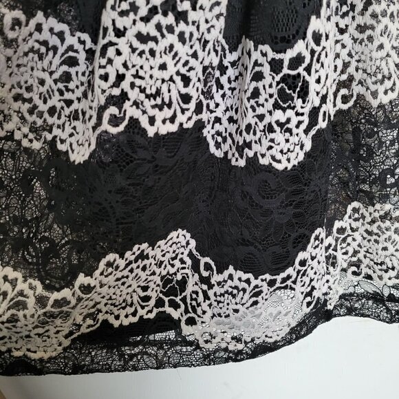 Guess Los Angeles Black Halter Sleeveless Lace Stripe Fit & Flare Dress Size 4 - Picture 6 of 16